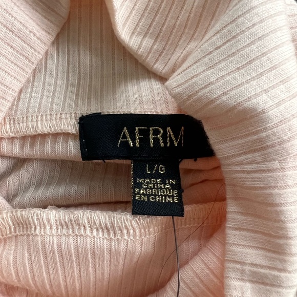 NWT AFRM Mollie Long Sleeve Drawstring Crop Top – Cream Beige – Size Large - Picture 4 of 6